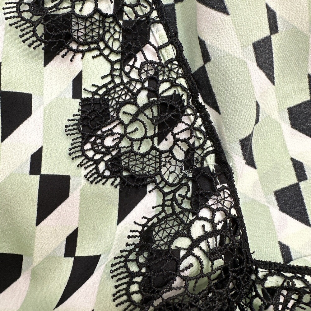 Future Collective Kahlana Barfield Brown Green Geometric Lace Slip Dress XS NWT - Picture 7 of 10